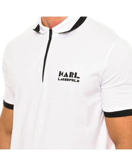 Karl Lagerfeld White Short Sleeve Polo 745081 for men