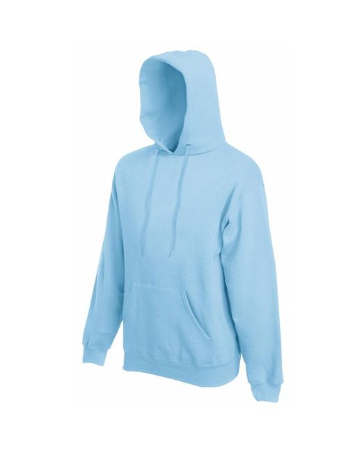 Fruit Of The Loom Blue Hooded Sweatshirt Hoodie for men