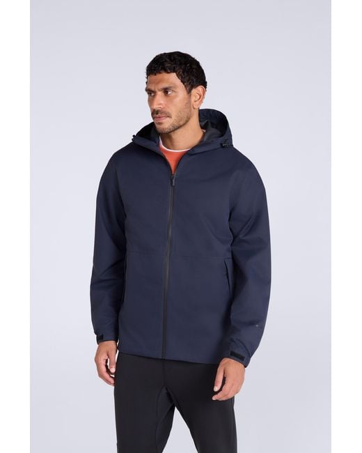 Mountain Warehouse Blue 'Pace' Waterproof Jacket With Adjustable Hood & Cuffs Packable Coat for men