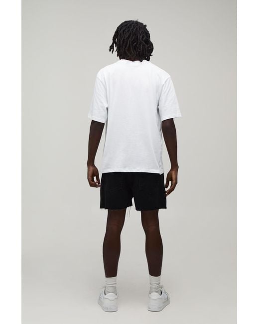 BoohooMAN Black Short Length Rigid Denim Shorts for men