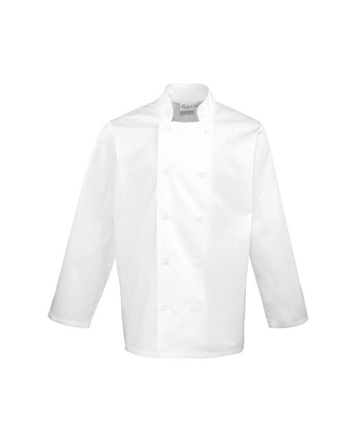 PREMIER White Long-Sleeved Chef Jacket for men