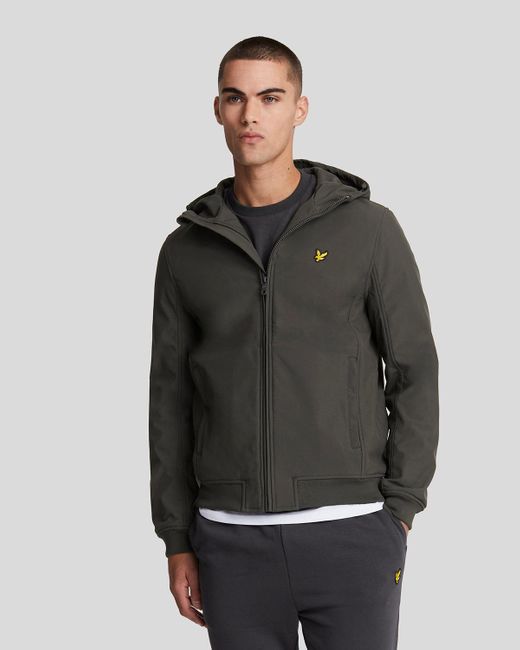 Lyle & Scott Fleece Achter Softshell Jacket in het Gray voor heren