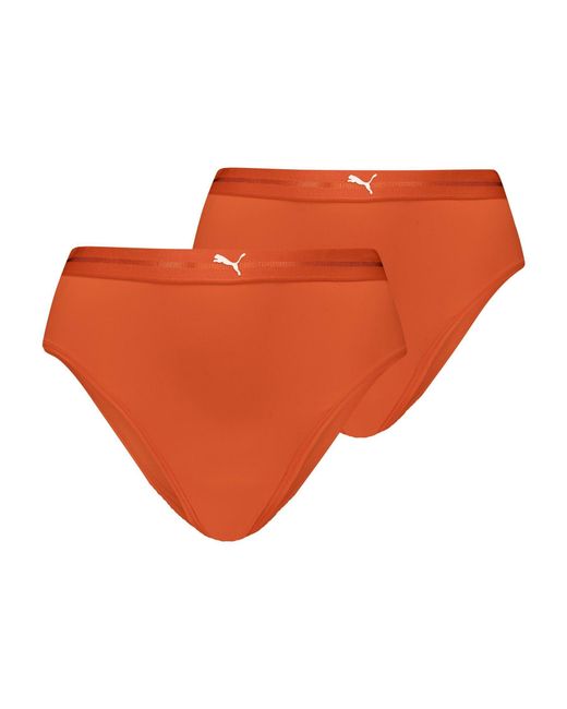 PUMA Orange High Rise Brazilian Brief Underwear
