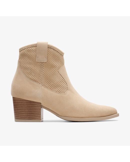 Clarks Natural Elder Rae Sand Suede Boots