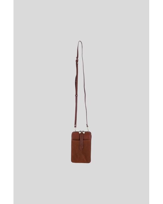 Ashwood Leather Brown Real And Suede Slim Crossbody Phone Pouch With 8 Card Slots