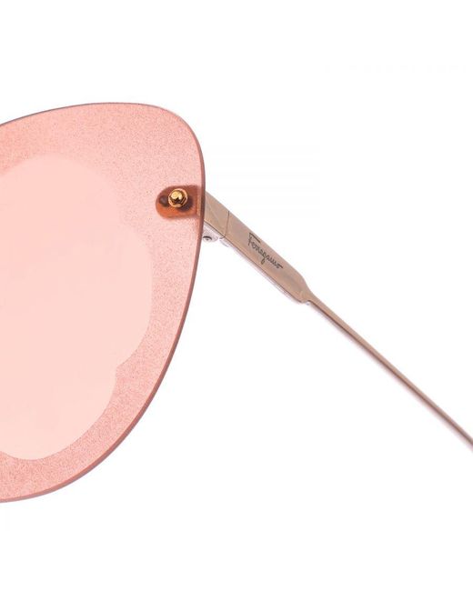Ferragamo Pink Sf178S Cat-Eye Metal Sunglasses