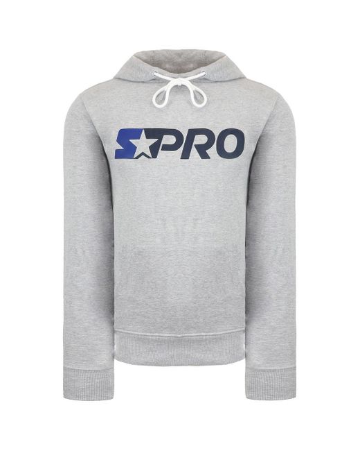 Starter Gray Strive Long Sleeve Pullover Logo Hoodie Cpe00040 Ath Marl Cotton for men