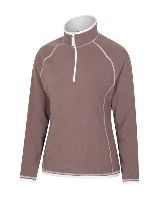Mountain Warehouse Brown 'Montana' Microfleece Jacket Half Zip Breathable Quick Dry Sweater