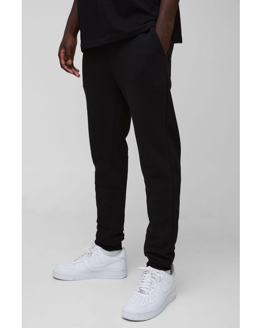 BoohooMAN Black 330Gsm Skinny Fit Basic Sweatpants for men