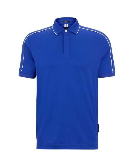 Boss Blue Collared Neck Short Sleeve Regular Fit Shirt for men