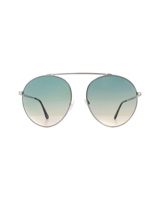 Tom Ford Blue Sunglasses Simone 0571 14W Gradient Metal