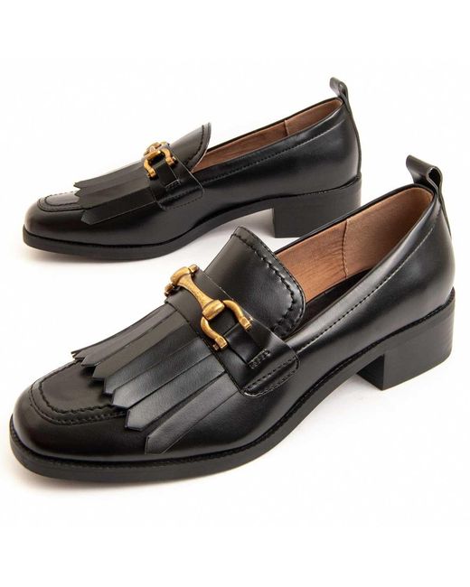Montevita Black Heel Mocassin Megane