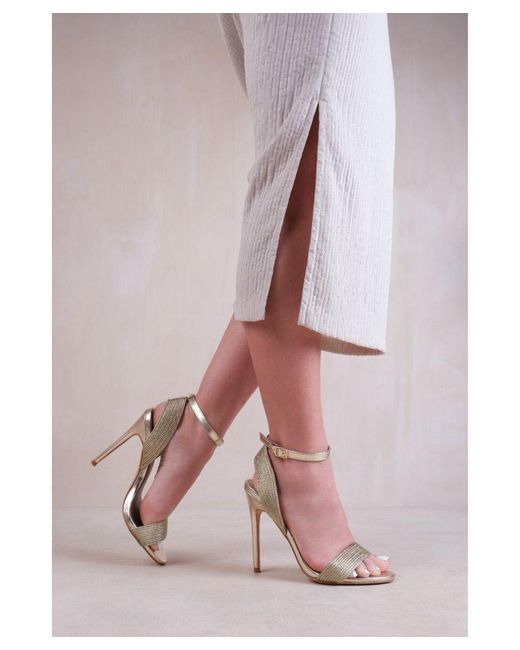 Where's That From Pink 'Venus' High Heels With Threaded Wide Straps