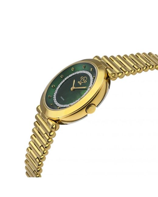 Gv2 Green Burano Swiss Quartz Mop Dial Stainless Steel Bracelet Diamond Watch