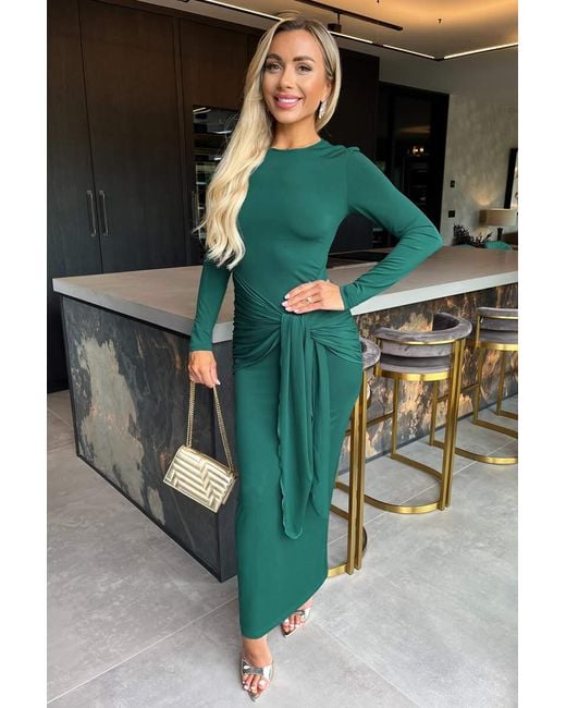 Ax Paris Bodycon With Sleeves Ruched Midi Bodycon Dress AX Paris