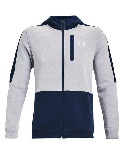 Under Armour Blue Threadborne Full Zip Hoodie for men