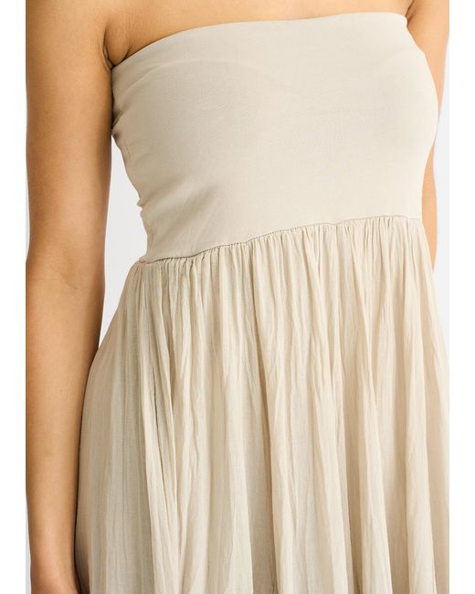 Gini London Natural Cotton Multiway Waistband Skater Skirt Dress