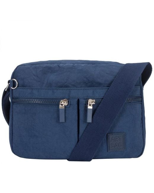 Art-sac Blue Multi Zip Cross Body Bag