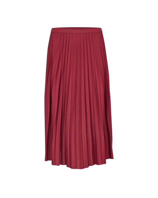 Lacoste Red Waist Flowing Pleated Skirt