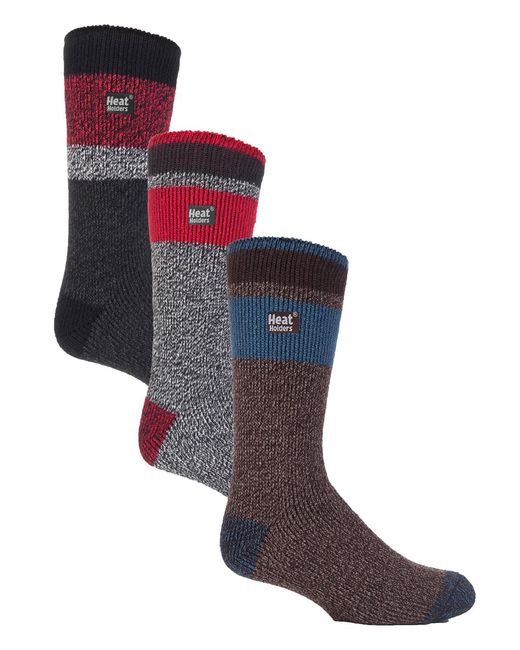 Heat Holders Blue 3 Pack Multipack Insulated Thermal Socks For Winter for men