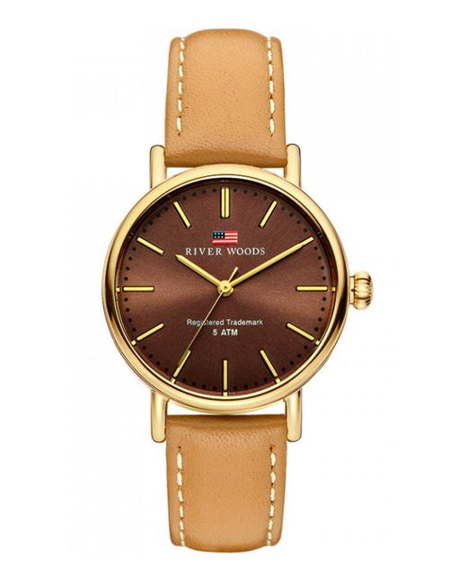 River Woods Brown Oswego Watch Rw340016 Leather