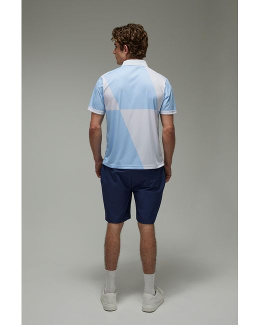BoohooMAN Blue Active Regular Fit Large Check Golf Polo for men