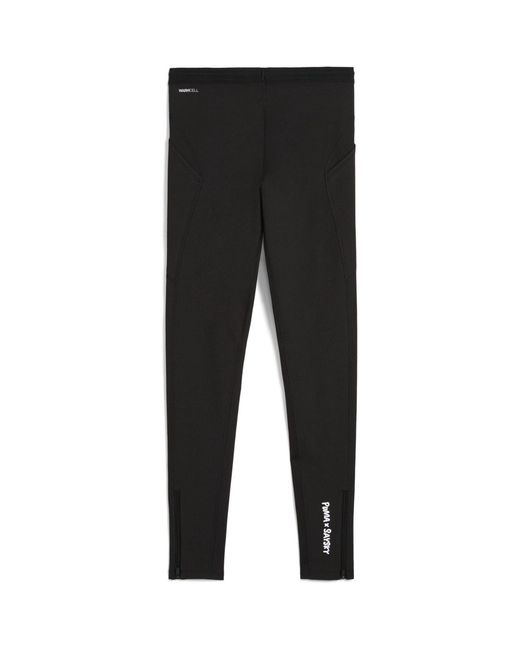 PUMA Black X Saysky Fleece Performance Running Tights for men
