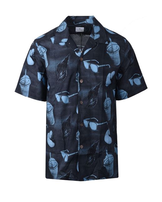 Paul Smith Blue Ss Casual Fit Shirt for men