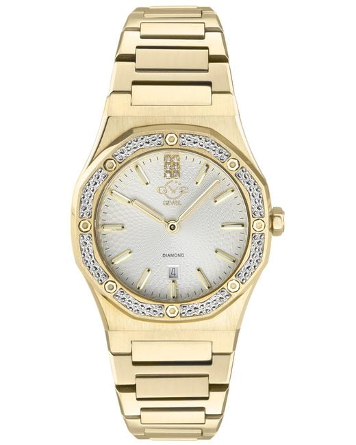 Gv2 Metallic Palmanova Swiss Quartz Diamonds Dial Watch Stainless Steel