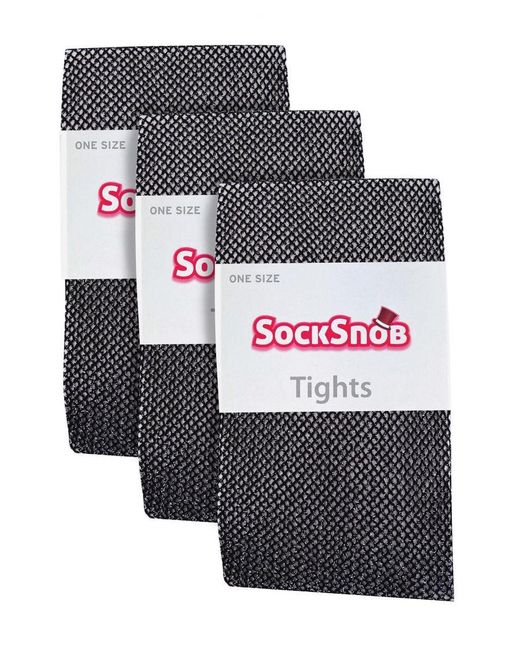 Sock Snob Brown 3 Pair Multipack Fishnet Tights For