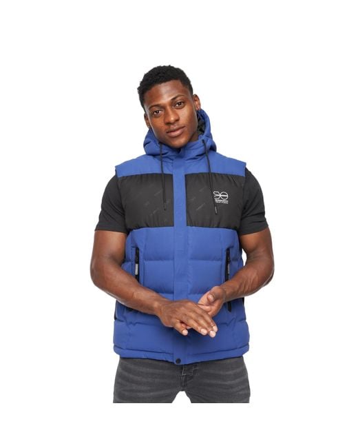 Crosshatch Blue Kremlins Embossed Gilet for men