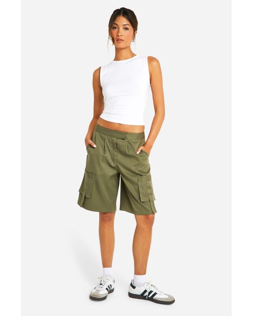 Boohoo Green Cargo Culottes