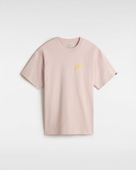 Vans Pink Brush Script Loose T-Shirt for men
