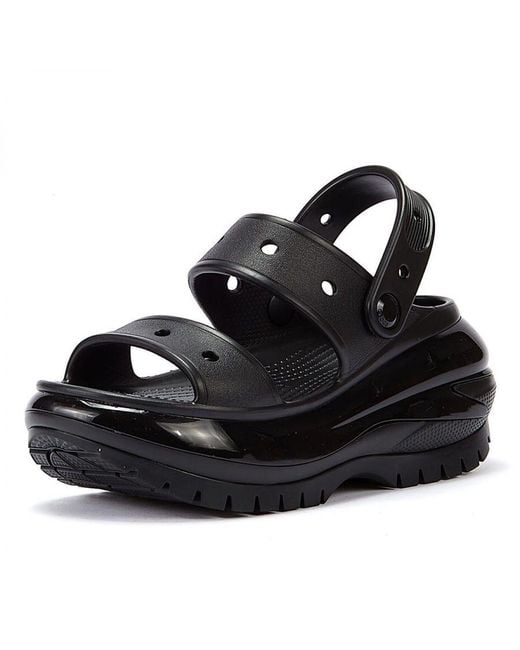 CROCSTM Black Classic Mega Crush Sandals