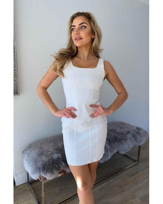 Urban Bliss Gray Ecru Aquamarine Seamed Dress