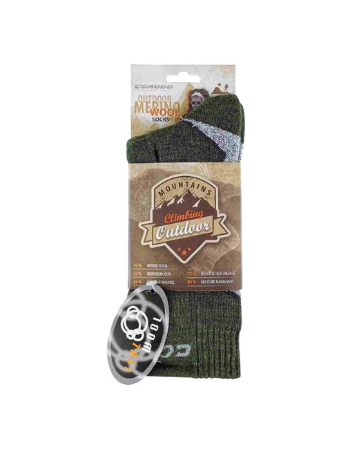 Comodo Black 1 Pack Merino Wool Hiking Walking Thermal Socks for men