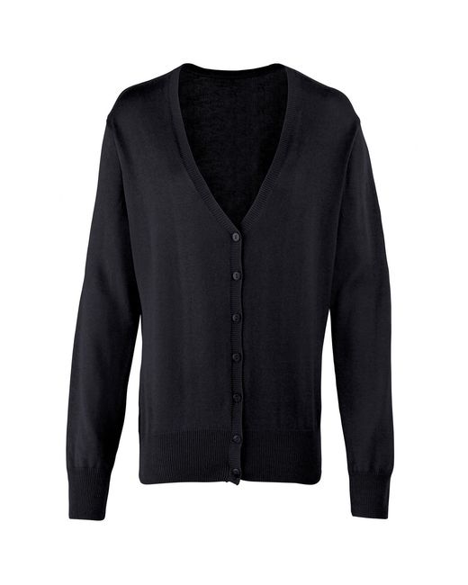PREMIER Blue Ladies Cotton Acrylic V Neck Cardigan