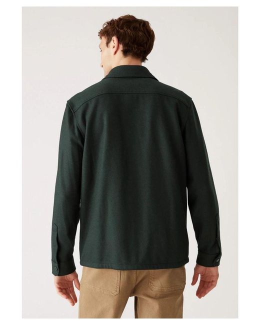 Autograph Black Wool Blend Overshirt for men