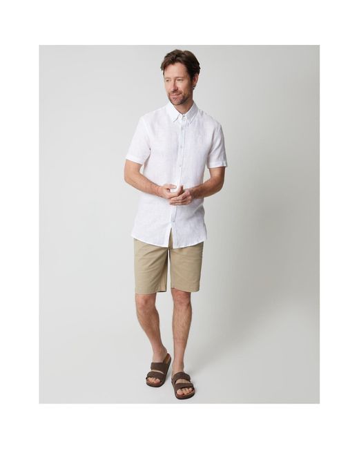 Saltwell White Regular Fit Short Sleeve Shirt for men