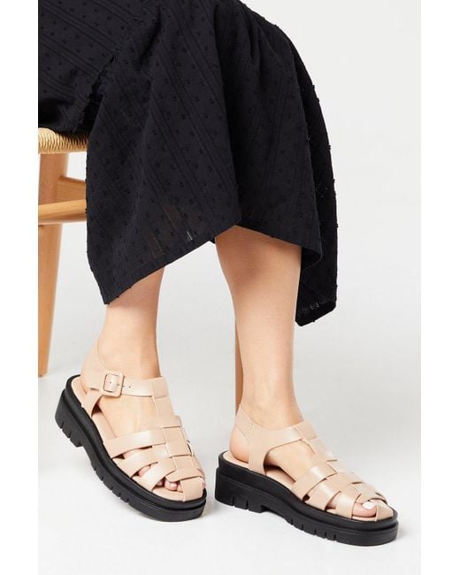 Faith Black Mimi Fisherman Chunky Sandals