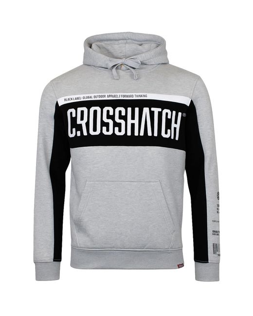 Crosshatch Gray Panel Hoodie Cotton for men