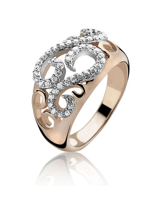 Orphelia Metallic Ladies Embellished 925 Sterling Ring