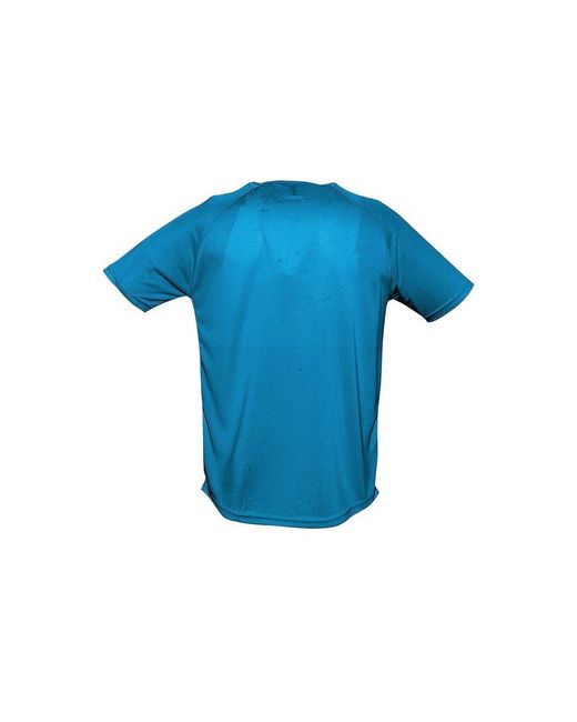 Sol's Blue Sporty Short Sleeve Performance T-Shirt (Aqua) for men