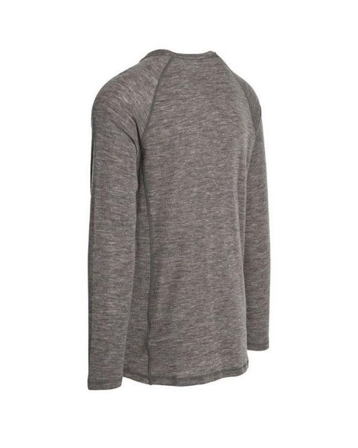 Trespass Gray Wexler Merino Base Layer Top (Dark Marl) for men