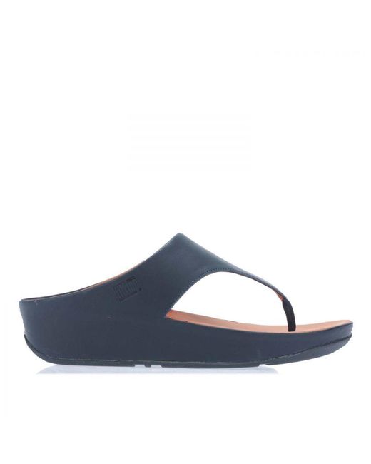 Fitflop Blue Womenss Fit Flop Shuv Leather Toe-Post Sandals