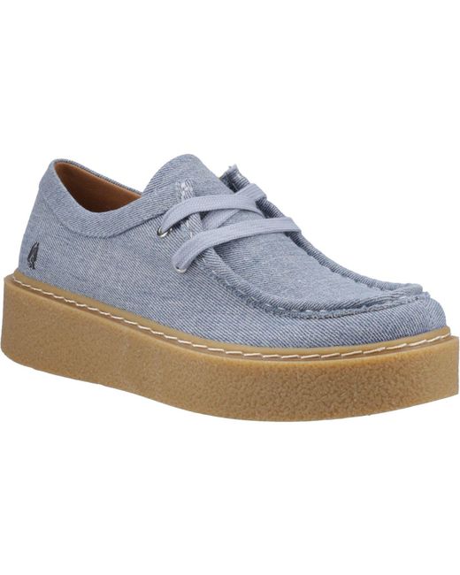 Hush Puppies Blue Bridie Textile Denim Moccasins Shoes