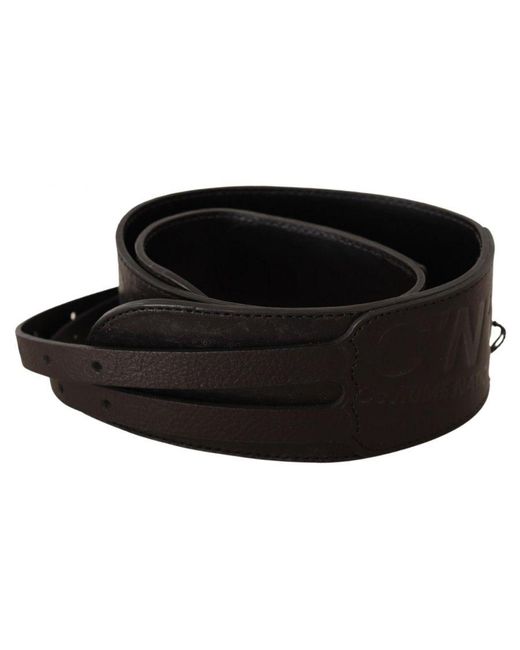 CoSTUME NATIONAL Black Classic Leather Double Buckle Belt By Cnc