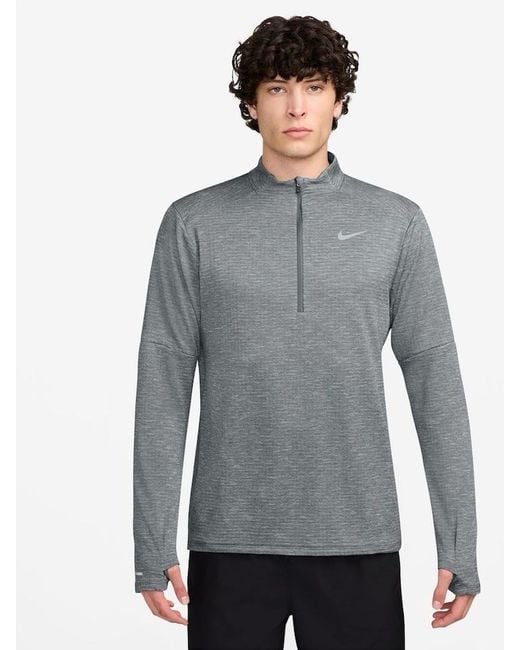 Nike Gray Repel Element Quarter Zip Running Top for men