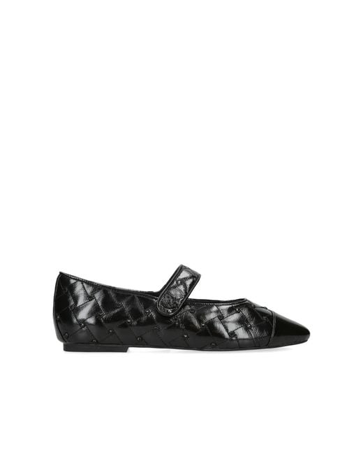 Kurt Geiger Black Patent Leather Orbit Drench Ballet Flats