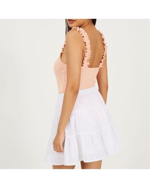 Brave Soul Natural Hem Strap Bodysuit